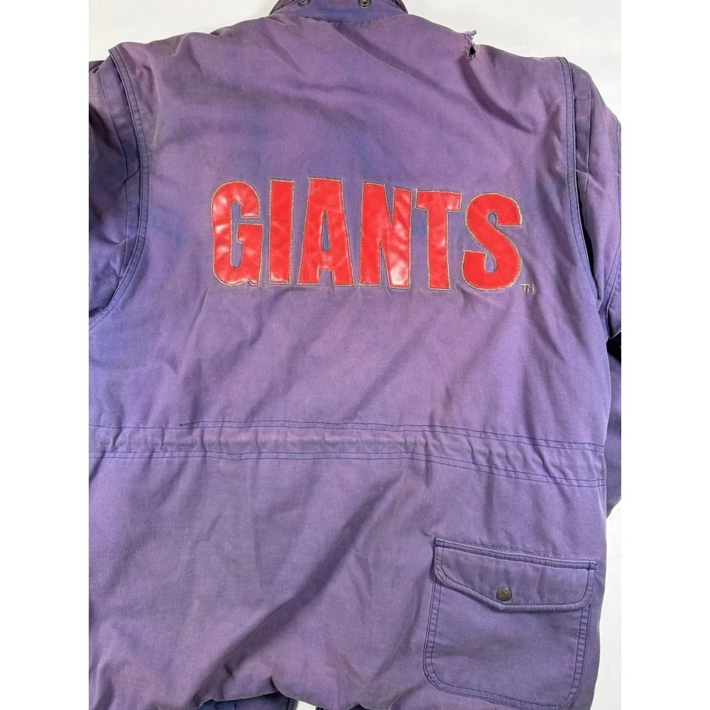 Vintage 90s Mirage NFL New York Giants Stadium Coat Mens L Faded Purple Parka